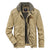Hotzzy Men’s Lamb Wool Fleece-Lined Cotton Jacket – Warm Winter Coat Khaki