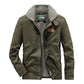 Hotzzy Men’s Lamb Wool Fleece-Lined Cotton Jacket – Warm Winter Coat Green
