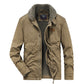 Hotzzy Men’s Lamb Wool Fleece-Lined Cotton Jacket – Warm Winter Coat Light Brown