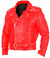 Hotzzy Men’s PU Leather Motorcycle Jacket – Spring & Autumn Punk Style Red